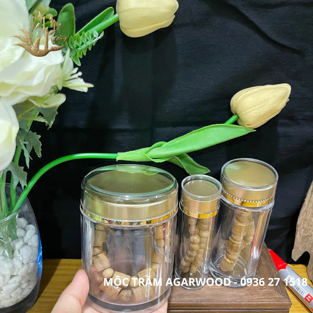 Premium Clear Acrylic Jar – Storage &amp; Display Container for Agarwood Bracelets, Saffron &amp; Feng Shui Jewelry (3×10cm)